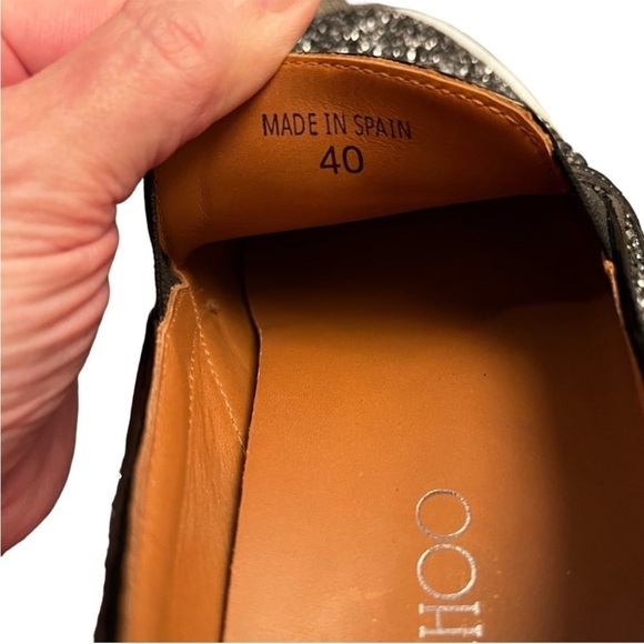 Jimmy Choo Glitter Demi Skate Sneakers Slip Ons Loafers 10 WhimsyGoth Rare - Picture 6 of 15